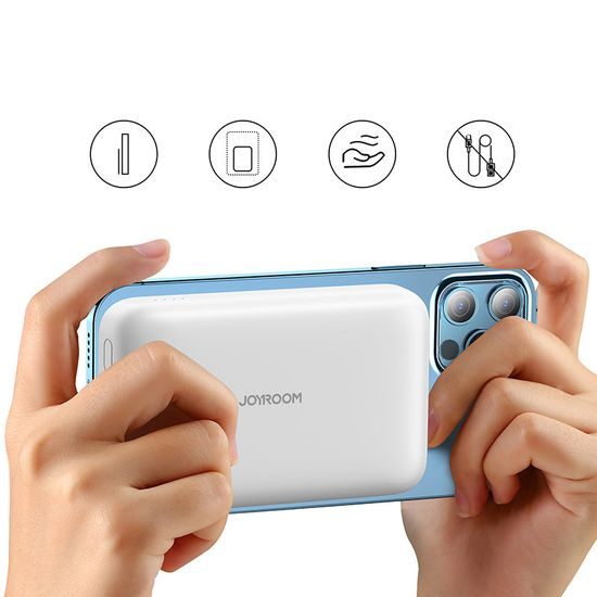 Joyroom PowerBank 10000mAh 20W Power Delivery gyorstöltés, mágneses vezeték nélküli Qi töltő, 15W iPhone MagSafe, kék (JR-W020 kék)