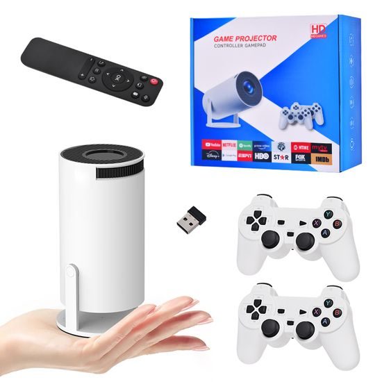 HY300 Max геймърски проектор с 4K изход, Android 11, два безжични контролера и десетки хиляди игри