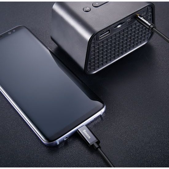 Baseus Yiven Audio kábel USB-C - Mini jack 3,5 mm, 1,2 m, čierny