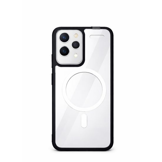 Magsafe Schutzhülle für Xiaomi Redmi Note 13 Pro Plus 5G - Transparente Hülle mit Silikonrand - Weiß
