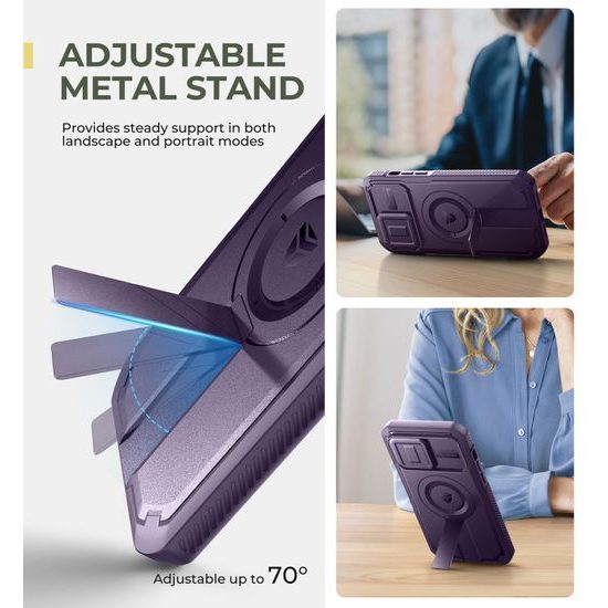 Dexnor MagSafe Case für iPhone 14 Pro Max - 360° Kickstand mit Kameraschutz - Lila