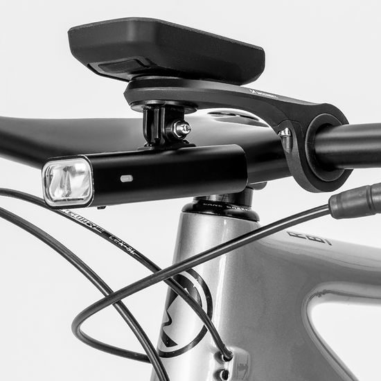 Wozinsky WUG-01B Suport de ghidon pentru ciclocomputer Garmin / cameră și lumină, negru