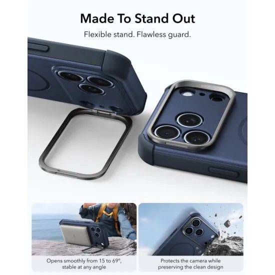 Kryt ESR Cyber Tough Kickstand MagSafe, iPhone 17 Pro Max / 18 Pro Max, modrý