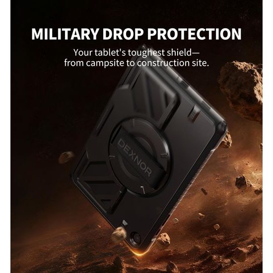 Dexnor 360 Περιστρεφόμενη θήκη, Samsung Galaxy Tab A9 Plus, μαύρη