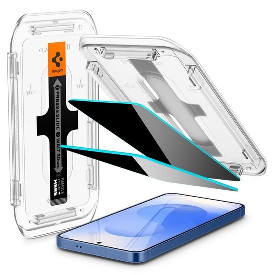 Spigen Glass.TR EZFit Privacy s aplikátorem, 2 kusy, Tvrzené sklo, Samsung Galaxy S24 / S25