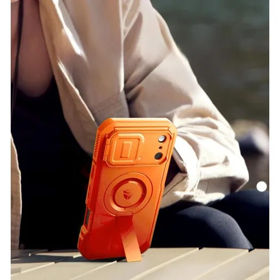 Dexnor MagSafe Hoesje iPhone 17 Pro Max - 360° Kickstand - met Camera Cover - Oranje