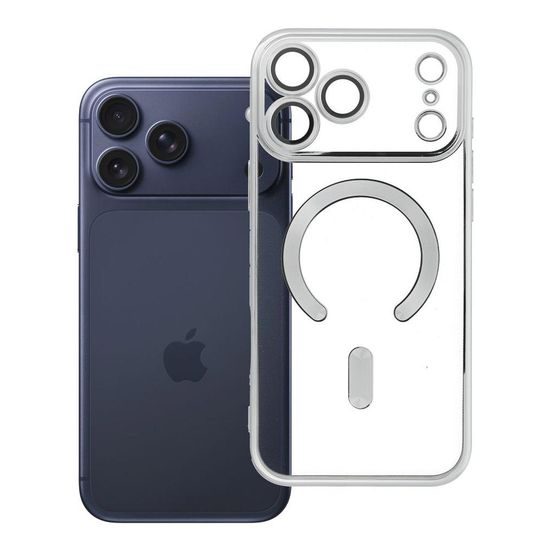 iPhone 17 Pro / 18 Pro vāciņš – Electro Mag Cover ar MagSafe – sudraba