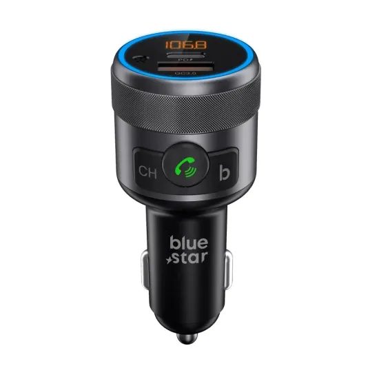 BlueStar AutoHarmony C81 FM πομπός, Bluetooth, QC 3.0, PD, 42W, γκρι