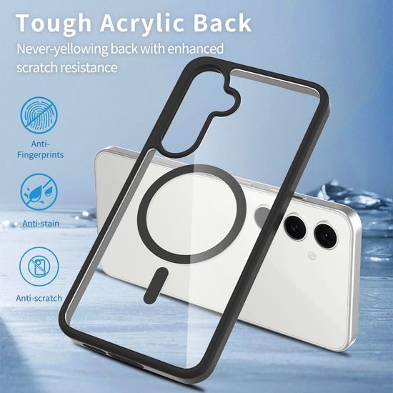 JP MagFit Clear MagSafe obal s N52 magnetom, Samsung Galaxy S24 FE, čierny