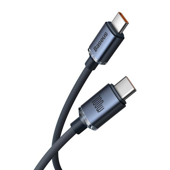 Baseus Crystal Shine Series Kabel mit Schnellladeunterstützung, USB-C - USB-C, 100 W, 1,2 m, schwarz (CAJY000601)