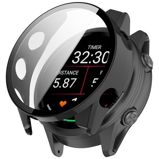 Techsuit Defense360 Pro Schutzhülle für Garmin Forerunner 70 / Forerunner 170 - Gehärtetes Displayschutzglas - Schwarz