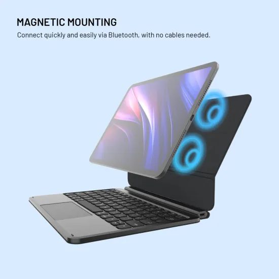 FIXED Typee Alu tok vezeték nélküli billentyűzettel, Apple iPad 10.9 2022 / iPad 11 2025, CZ, fekete