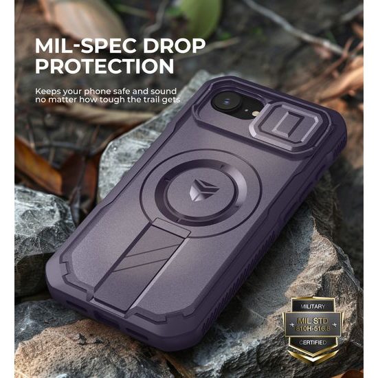 Dexnor MagSafe 360 Kickstand Προστατευτική Θήκη iPhone 16e, Μωβ