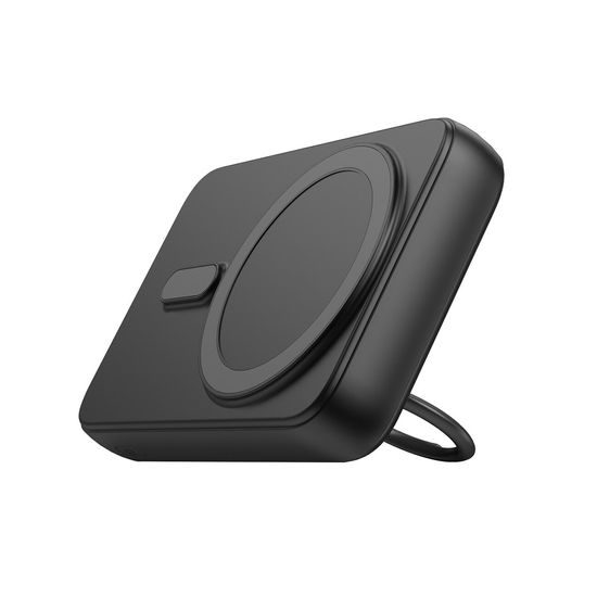 Joyroom JR-W050 20W MagSafe 10000mAh brezžična napajalna banka z obročem in stojalom, črna