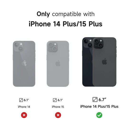 Suritch MagSafe Kickstand Camprotector θήκη iPhone 14 Plus / 15 Plus, μαύρη