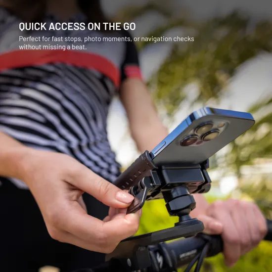 Univerzálny držiak mobilného telefónu na bicykel FIXED Bikee Plus Vista s uchytením na stred riadidiel, čierny