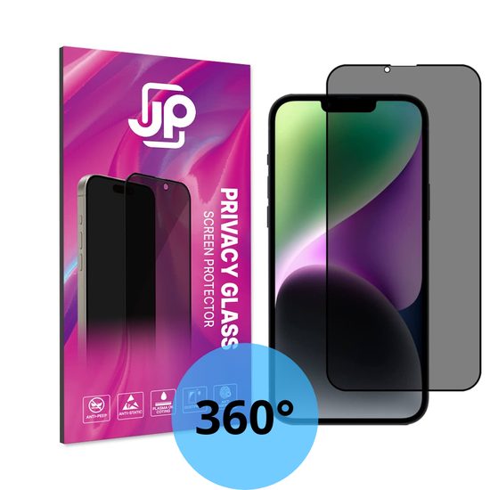 JP 4-Way Privacy 360° Σκληρυμένο Γυαλί, iPhone 13 / 13 Pro / 14 / 16e, μαύρο