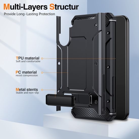 Techsuit Hybrid Armor Kickstand, Samsung Galaxy A54, črno