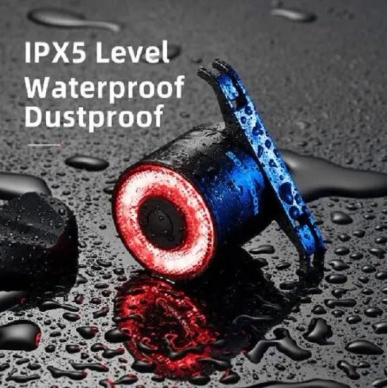 Rockbros Q3 Πίσω Φανός Ποδηλάτου με Έξυπνο Σύστημα Στάσης, Μαύρο