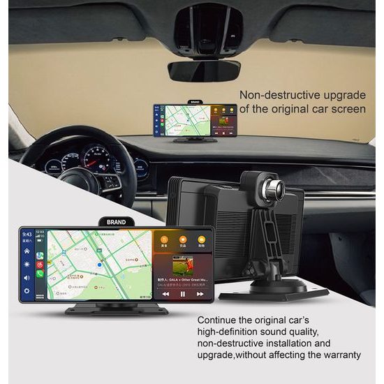 10,26" CarPlay zaslon za auto s bežičnim Apple CarPlay i Android Auto s 4K kamerom i stražnjom Full HD kamerom