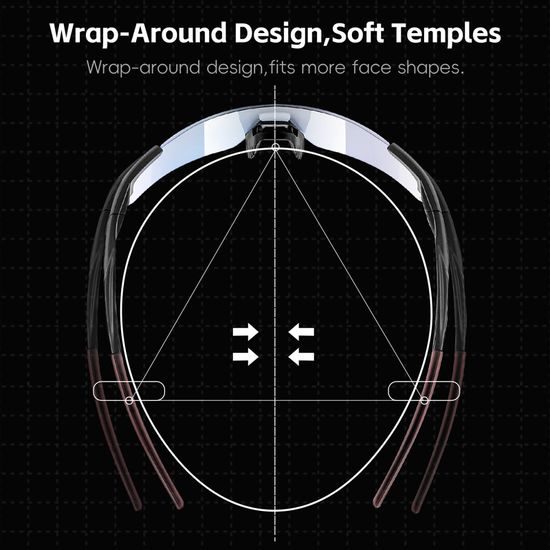 West Biking Photochromatische Fahrradbrille mit UV-Schutz - Sportbrille für Radfahren, Laufen und Outdoor - Schwarz