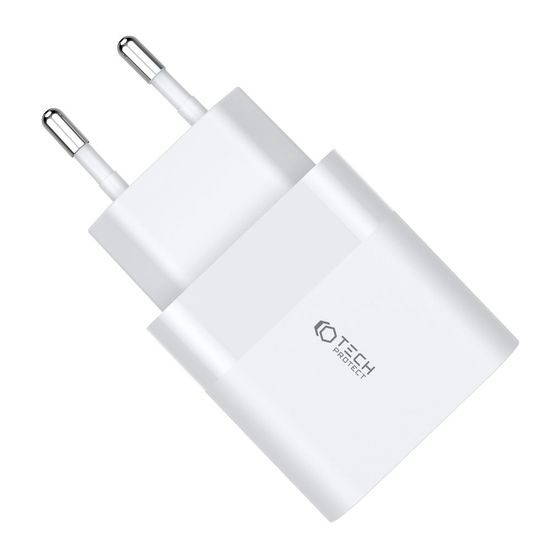 Tech-Protect C30W 2-portová nabíječka, PD30W/QC3.0, bílá