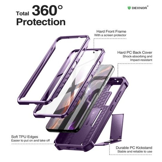 Dexnor 360 Kickstand Θήκη Samsung Galaxy S23, Μωβ