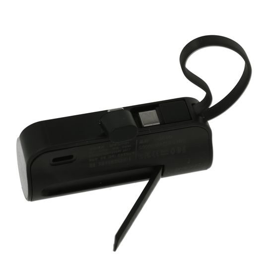 Powerbank PlugOn Lightning με καλώδιο USB-C, 5000 mAh, QC, μαύρο