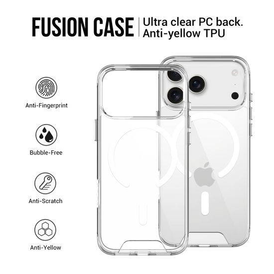 JP MagFit MagSafe θήκη με πιστοποίηση 1.2M SGS, iPhone 17 Pro Max, διάφανη