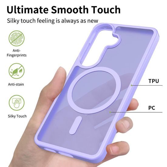 JP MagFit Colour MagSafe θήκη με μαγνήτη N52, Samsung Galaxy S26 Plus, μωβ