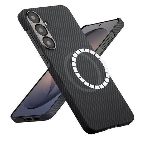 Techsuit Aramid Fiber MagSafe Schutzhülle für Samsung Galaxy S26 - Premium Hülle mit Magnetfunktion - Schwarz