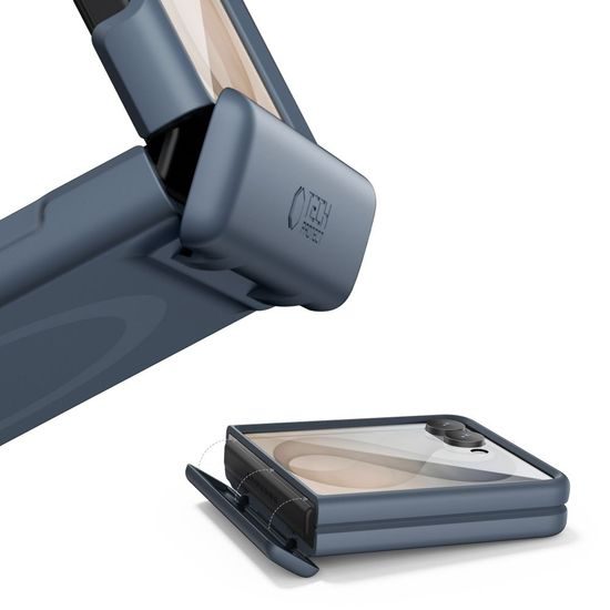 Tech-Protect Kevlar Aura MagSafe Schutzhülle für Samsung Galaxy Z Flip 8 - MagSafe-kompatibel mit Ständer - Blau