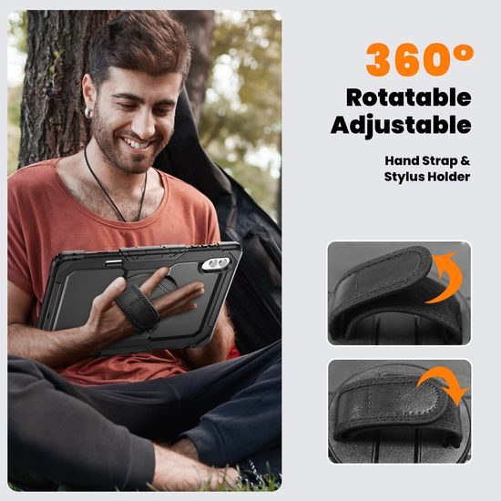 JP Solid360 θήκη για tablet, Samsung Tab S11 Ultra, μαύρη
