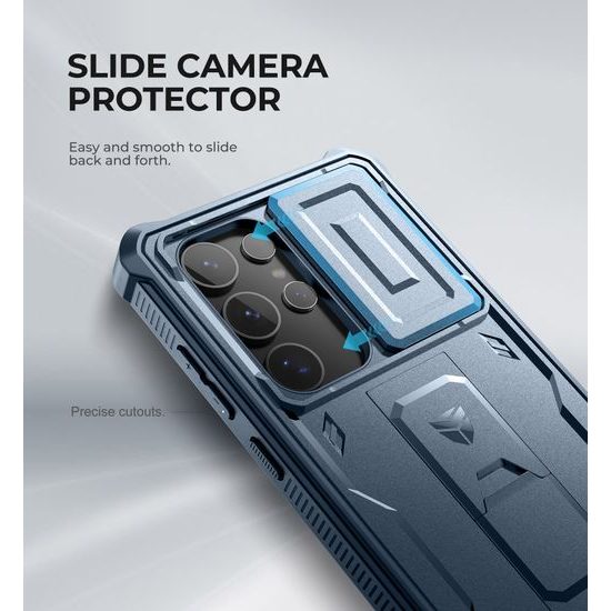 Dexnor 360 Kickstand Camprotector Θήκη Samsung Galaxy S24 Ultra, Μπλε