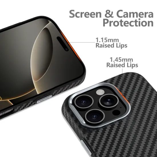 Tech-Protect Ion Carbon MagSafe, iPhone 16 Pro Max, Μαύρο-Ασημί