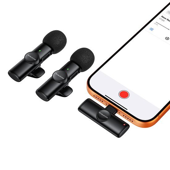 Borofone BFK16A Bezdrátový mikrofon USB-C, 2 kusy, černý