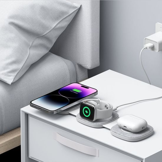 Tech-Protect QI15W-A32 3V1 MagSafe MagSafe Magnetic Wireless Charger, gri