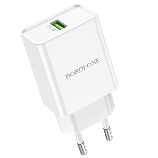 Borofone adaptér BN5 Jingrui - USB, QC 3.0, 18W, biela