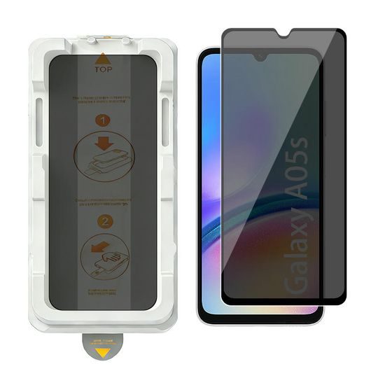 Wency Magic Box Privacy 5D Σκληρυμένο Γυαλί με εύκολη εφαρμογή, Samsung Galaxy A05s, μαύρο
