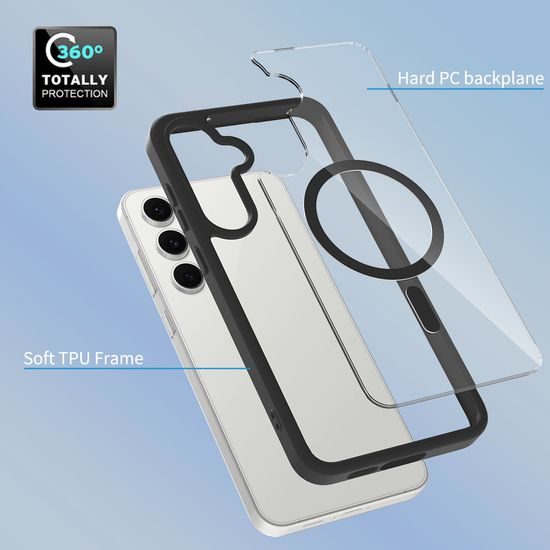 JP MagFit Clear MagSafe obal s N52 magnetom, Samsung Galaxy S24 FE, čierny