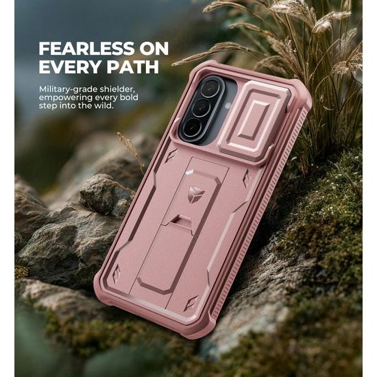 Dexnor 360 Kickstand Camprotector tok Samsung Galaxy A57, rózsaszín