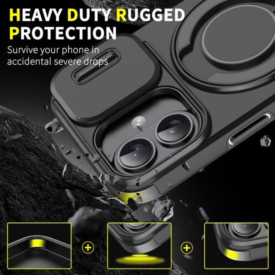 Θήκη Camslide Stand, iPhone 16, πορτοκαλί