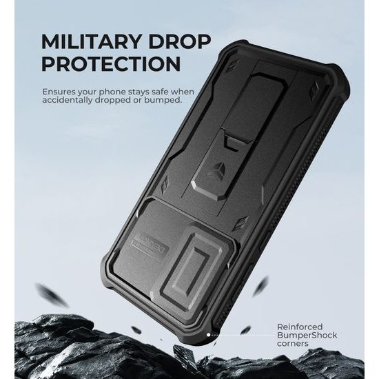 Dexnor 360 Kickstand Camprotector etui Samsung Galaxy A36, črn