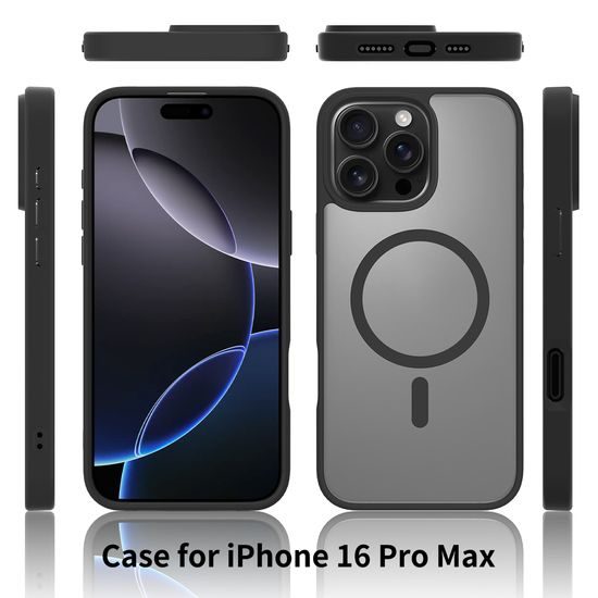 JP MagFit Clear MagSafe obal s N52 magnetom, iPhone 16 Pro Max, zelený