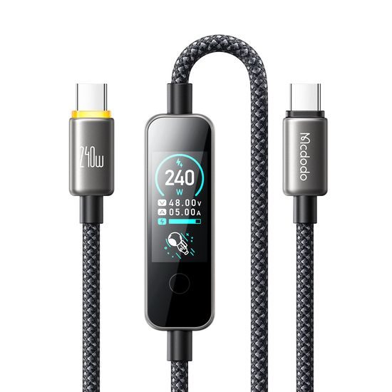 Mcdodo Datenkabel mit TFT-Display (CA-8750) USB-C auf USB-C, 240 W, 1,2 m - Schwarz