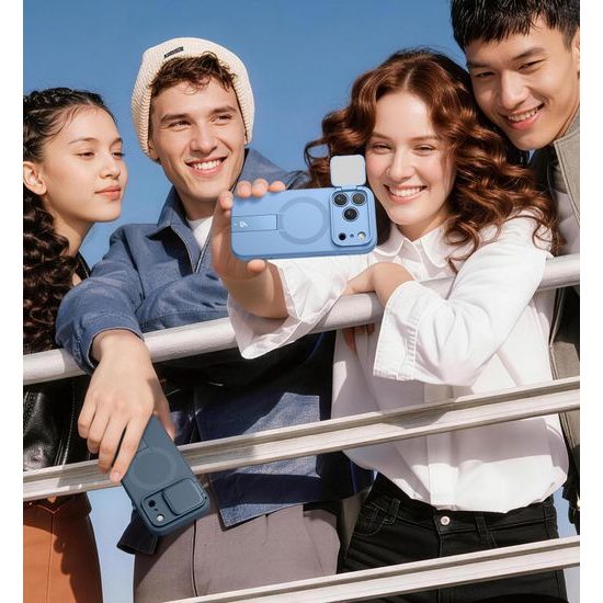Husă Suritch MagSafe cu Suport și Protecție Cameră pentru iPhone 17 Pro / 18 Pro, albastră