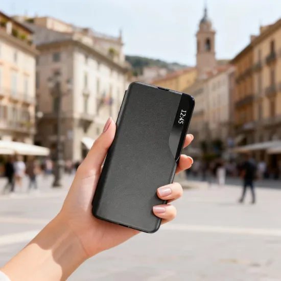 Eco Leather View Case, Samsung Galaxy A57 5G, černé