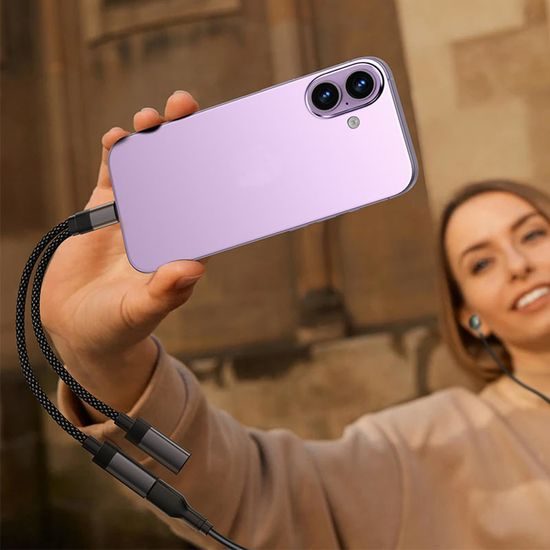 Acefast Adapter (J14) - USB-C naar 2x USB-C - 60W - Plug&Play - Zwart