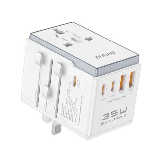 Dudao ταξιδιωτικός αντάπτορας A35Pro 35W 3x USB-C 2x USB-A, λευκός