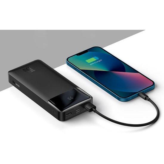 Baseus Bipow PowerBank 20000mAh, 2x USB, USB-C, 15W, fekete